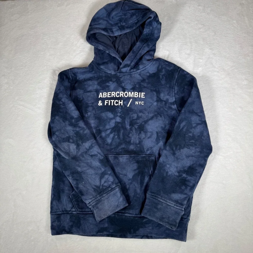 Abercrombie Kids Hoodie Lot 2 Tie Dye Pullover‎ Sweatshirts Black Blue Size 9/10